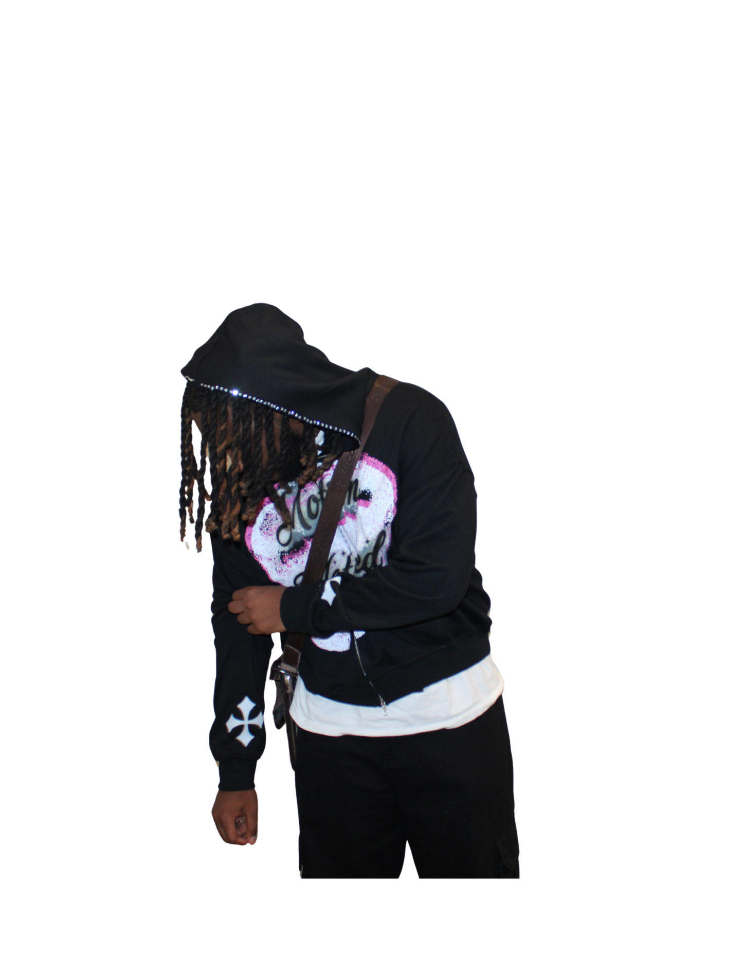 MM TEETH RHINESTONE ZIP UP