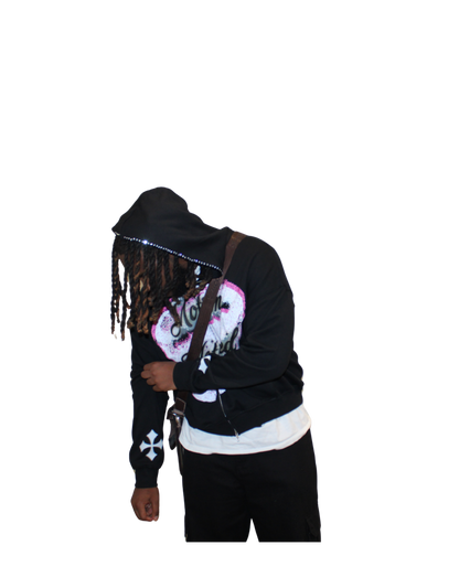 MM TEETH RHINESTONE ZIP UP